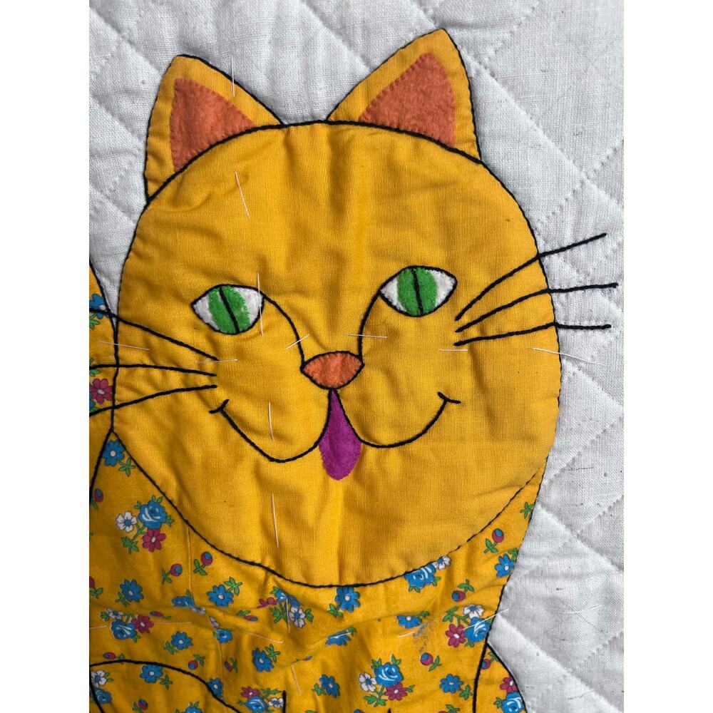 Bundle of 2 Cat Quilted Wall Hangings,‎ Unfinished - Picture 2 of 9